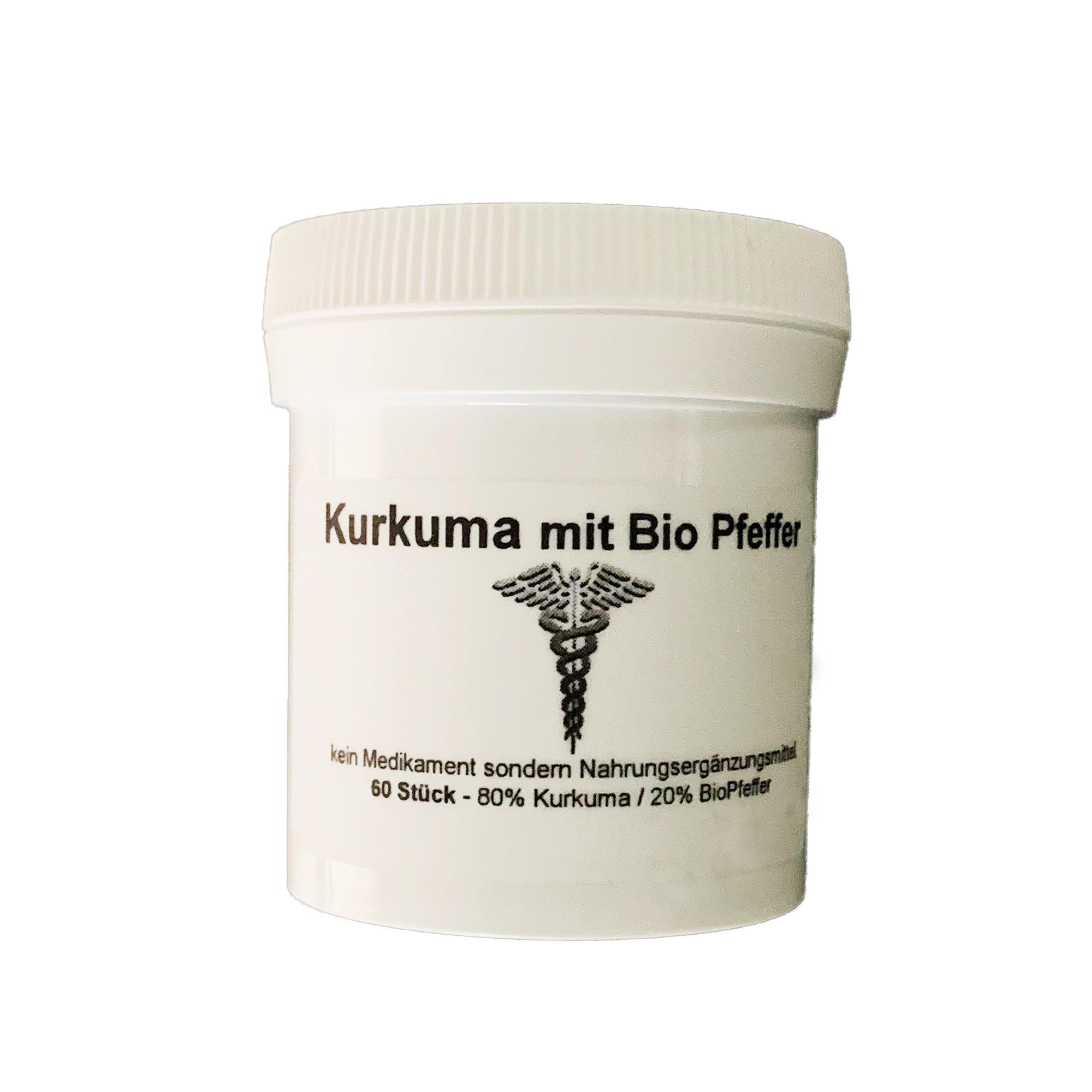 Kurkuma mit schwarzem Bio-Pfeffer – Dose 60 Kapsel