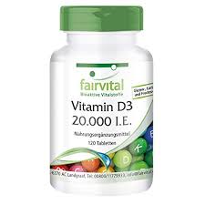 Vitamin D3 20000 I.E. - Dose 120 Tabletten