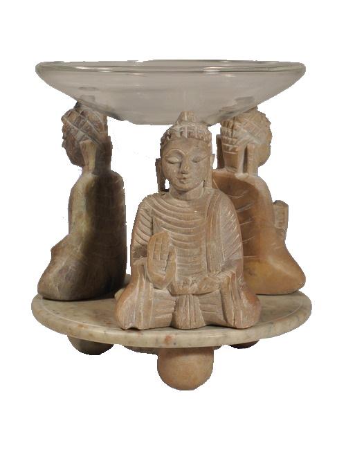 Duftlampe: Drei Buddhas H: 14cm, Ø: 13cm