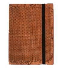 Leder-Blanko Notizbuch: Gewebedekor 15x11cm