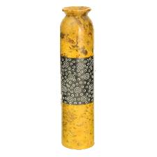 Vase aus Seifenstein gelb (H: 23cm, Ø: 5cm)